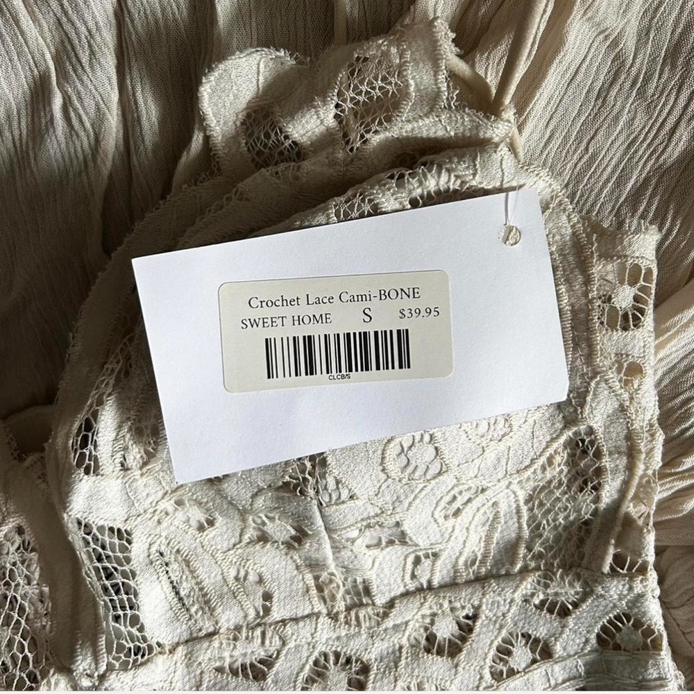 Lace Ruffle Top in Beige - Picture 6 of 7
